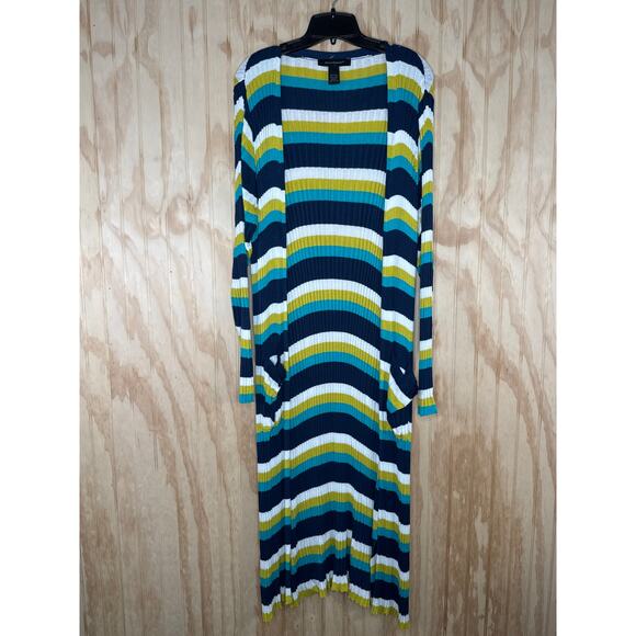 Ashley Stewart Boho Festival Open Front Long Cardigan Retro Sweater Size 22/24 - Picture 7 of 7